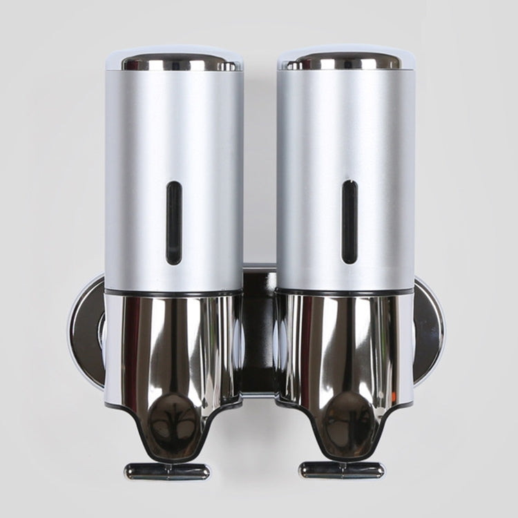 Dual Hotel Shower Manual Dispenser Wall Mounted Washing Liquid Shampoo Soap Bottle, Capacity: 1000ml, 1000ml/Silver, 1000ml/Black, 1000ml/Gold, 1000ml/Transparent, 1000ml/White, 1000ml/Dark Red