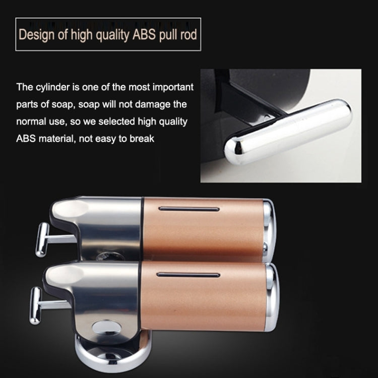 Dual Hotel Shower Manual Dispenser Wall Mounted Washing Liquid Shampoo Soap Bottle, Capacity: 1000ml, 1000ml/Silver, 1000ml/Black, 1000ml/Gold, 1000ml/Transparent, 1000ml/White, 1000ml/Dark Red