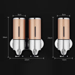 Dual Hotel Shower Manual Dispenser Wall Mounted Washing Liquid Shampoo Soap Bottle, Capacity: 1000ml, 1000ml/Silver, 1000ml/Black, 1000ml/Gold, 1000ml/Transparent, 1000ml/White, 1000ml/Dark Red