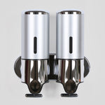 Dual Hotel Shower Manual Dispenser Wall Mounted Washing Liquid Shampoo Soap Bottle, Capacity: 1000ml, 1000ml/Black, 1000ml/Gold, 1000ml/Transparent, 1000ml/White, 1000ml/Dark Red, 1000ml/Silver