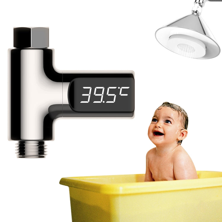 BD-LS-01 Baby Showering 360 Degree Rotatable LED Display Passive Water Thermometer, White, First Generation