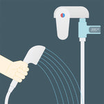 BD-LS-01 Baby Showering 360 Degree Rotatable LED Display Passive Water Thermometer, White, First Generation