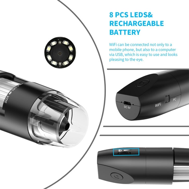ميكروسكوب رقمي ذكي قابل للتعديل 316 50-1000X مع واي فاي USB