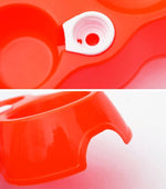 Dog Cat Food Dish + Drinking Water Double Bowls with Automatic Water Dispenser