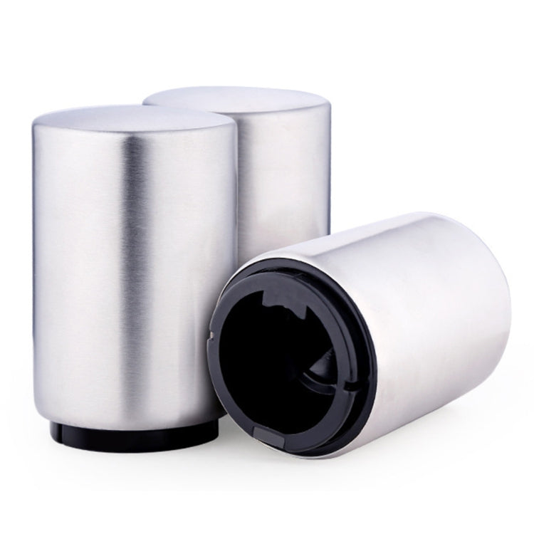 Magnetic Automatic Beer Bottle Cap Opener Stainless Steel Push Down Beer Opener Kitchen Gadgets, Size: 8.5 x 5.2cm, Magnetic Opener