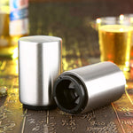 Magnetic Automatic Beer Bottle Cap Opener Stainless Steel Push Down Beer Opener Kitchen Gadgets, Size: 8.5 x 5.2cm, Magnetic Opener