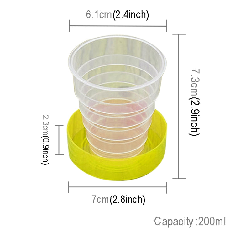 4 PCS 200ml Fashionable Outdoor Activity Using Plastic Portabel Folding Dringking Cup, 200ml