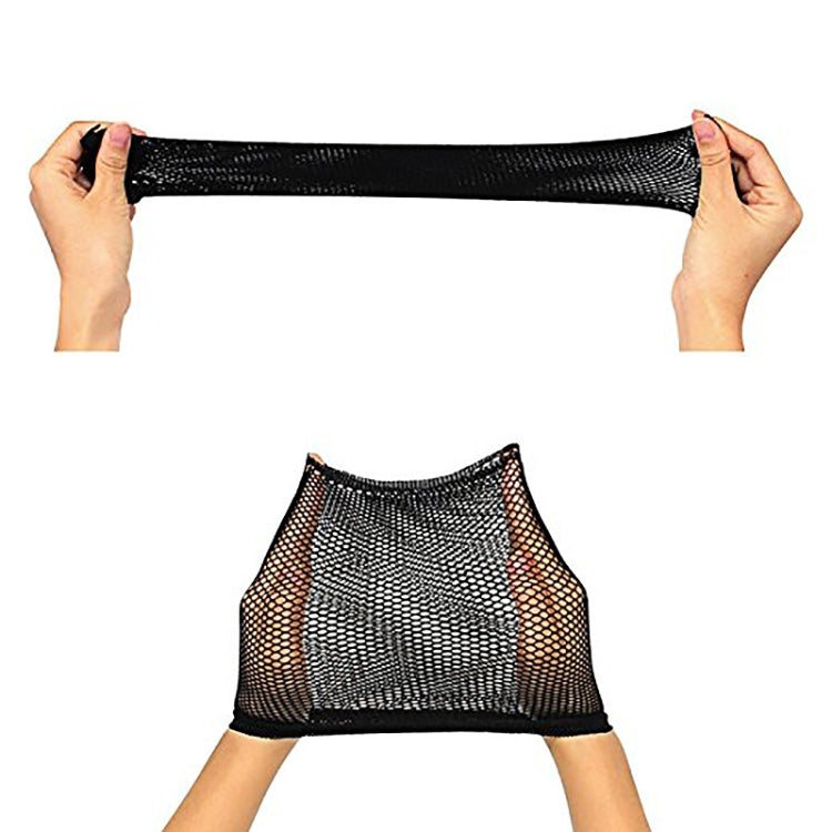 5 PCS High Elastic Silk Socks Fake Hair Net Wig Liner Caps Snood Mesh, A, Color:Black, A