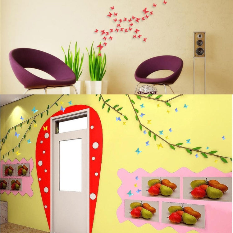 36 PCS Home Decoration Originality PC 3D Mirror Surface Butterfly Wall Paste, Butterfly Wall Paste 2