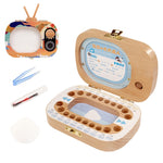 Creative Wooden Children TV Set Deciduous Tooth Preservation Box Baby Teeth Tooth House Storage Box, HC2008A, HC2008B, HC2008C