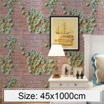 Creative 3D Parthenocissus Stone Brick Decoration Wallpaper Stickers Bedroom Living Room Wall Waterproof Wallpaper Roll, Size: 45 x 1000cm, 3D Parthenocissus