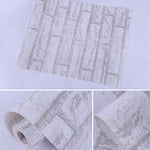 White Brick Creative 3D Stone Brick Decoration Wallpaper Stickers Bedroom Living Room Wall Waterproof Wallpaper Roll, Size: 45 x 1000cm, White brick