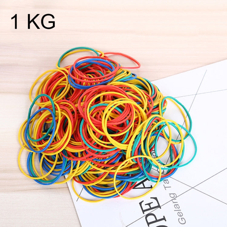 Assorted Color Sturdy Stretchable Elastic Rubber Bands School Office Supplies Stationery, 1KG Per Bag, Assorted Color