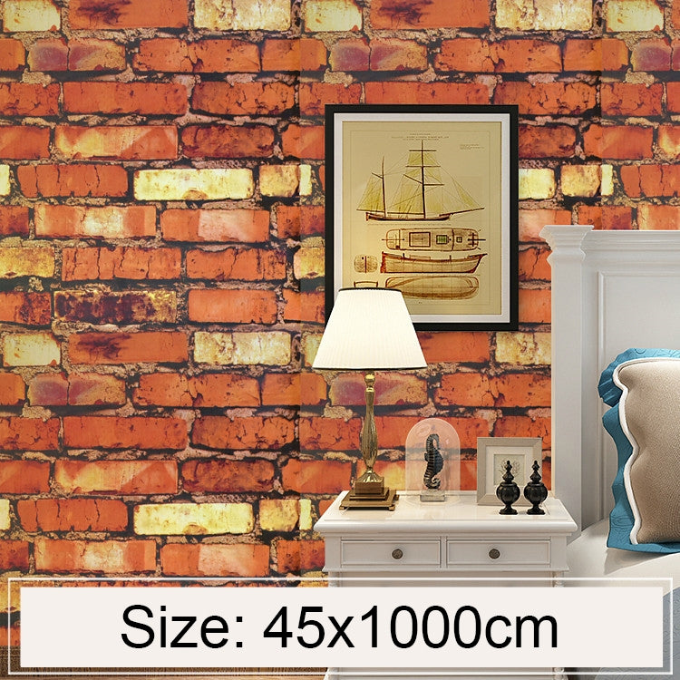 Rainbow Stone Rainbow Stone Creative 3D Stone Brick Decoration Wallpaper Stickers Bedroom Living Room Wall Waterproof Wallpaper Roll, Size: 45 x 1000cm, Rainbow stone