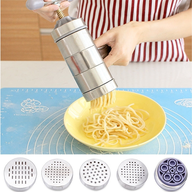 Household Stainless Steel Manual Pasta Machine Hand Pressure Noodle Machine Noodle Maker with 5 Models, Pressure Noodle Maker