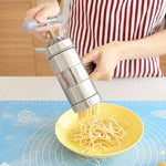 Household Stainless Steel Manual Pasta Machine Hand Pressure Noodle Machine Noodle Maker with 5 Models, Pressure Noodle Maker