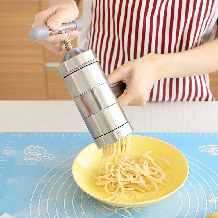 Household Stainless Steel Manual Pasta Machine Hand Pressure Noodle Machine Noodle Maker with 5 Models, Pressure Noodle Maker