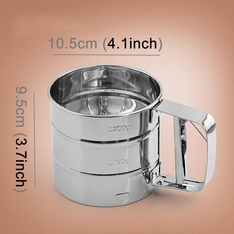 Manual Mesh Flour Sugar Powder Stainless Steel Hand Sifter Sieve Cup Baking Tool, Stainless Steel