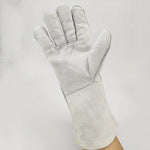 246# Wear-Resistant Full Two-layer Leather Insulation Gloves High Temperature Welding Welder Gloves Leather Work Protection, Size: 34*16cm, 246#