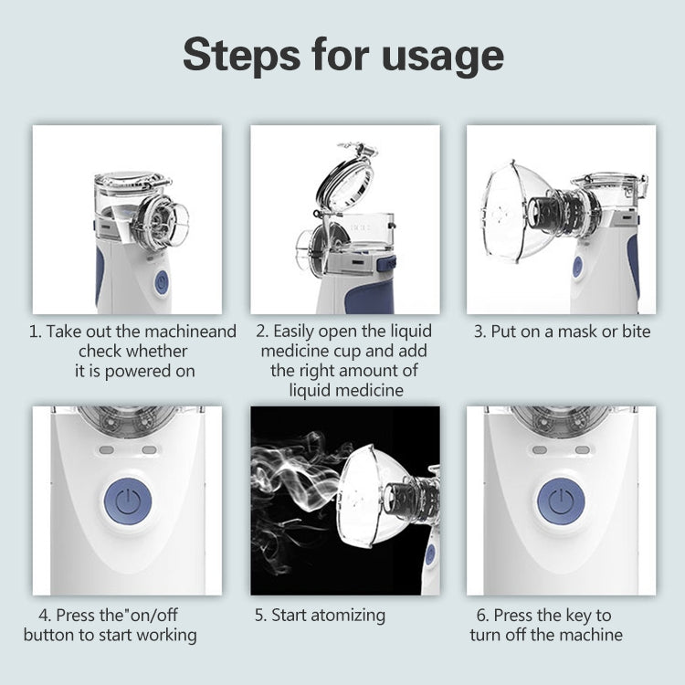 Portable Ultrasonic Nebulizer Mini Handheld Inhaler Respirator Health Care Home Machine Atomizer for Children, Mini Handheld Inhaler