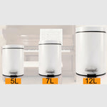 Fashion Round Stainless Steel Household Hotel Office Covered Pedal Trash Bin, Size: 7L, Size: 7L