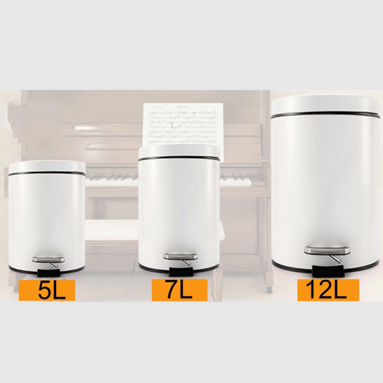 Fashion Round Stainless Steel Household Hotel Office Covered Pedal Trash Bin, Size: 7L, Size: 7L