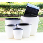 Lazy Flower Pots Automatic Water-absorbing Hydroponic Potted Plants Circular Resin Plastic Flower Pots Double-layer Design Self Watering Planter, Diameter: 13cm, Height: 13.7cm, Diameter: 13cm, Height: 13.7cm