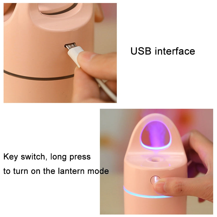 مرطب هواء صغير محمول USB بقوة 1.5 واط - 2 واط بسعة 175 مل، جهاز تجميل وترطيب مع ضوء LED ملون