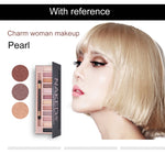 5673 Cosmetic 12 Colors Pearl Smoky Eye Shadow Makeup Palette with Brush Set, 12 Colors Pearl Smoky