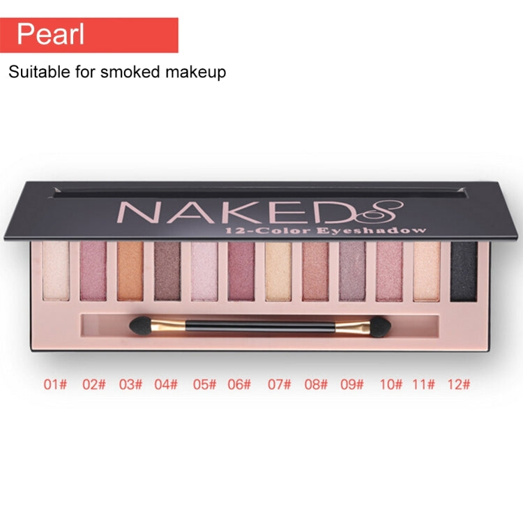 5673 Cosmetic 12 Colors Pearl Smoky Eye Shadow Makeup Palette with Brush Set, 12 Colors Pearl Smoky