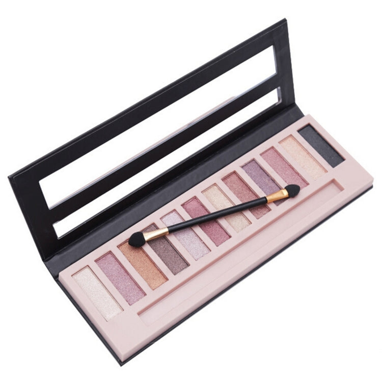 5673 Cosmetic 12 Colors Pearl Smoky Eye Shadow Makeup Palette with Brush Set, 12 Colors Pearl Smoky