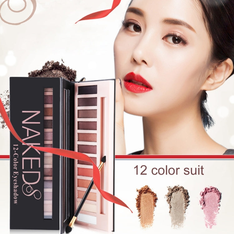 5673 Cosmetic 12 Colors Pearl Smoky Eye Shadow Makeup Palette with Brush Set, 12 Colors Pearl Smoky