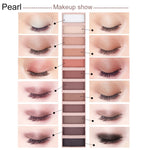 5673 Cosmetic 12 Colors Pearl Smoky Eye Shadow Makeup Palette with Brush Set, 12 Colors Pearl Smoky