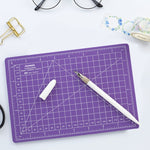Junesix A5 Cutting Mat Set Cutting Mat & Ruler & Carving Knife, Junesix A5 (Mint Green), Junesix A5 (Pink), Junesix A5 (Blue), Junesix A5 (Purple)