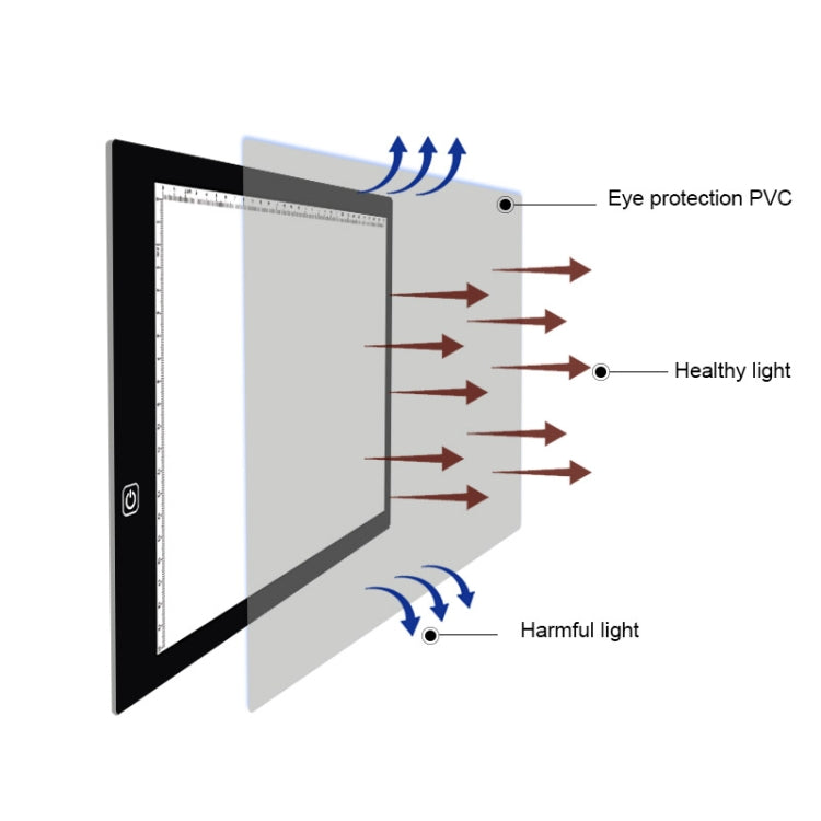 لوحات نسخ أكريليك بتعتيم ثلاثي المستويات LED 5V 5W بحجم A4 للرسم التخطيطي للأنمي، مع كابل USB وقابس، الحجم: 240x360x5 مم