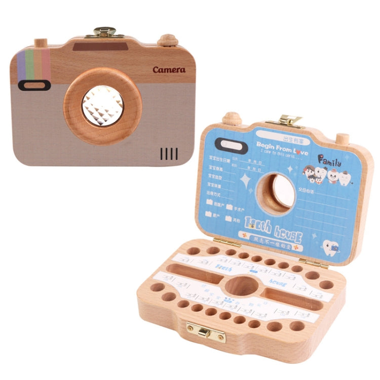 Creative Wooden Children Camera Deciduous Tooth Preservation Box Baby Teeth Tooth House Storage Box, HC2455A, HC2455B, HC2455C, HC2455D