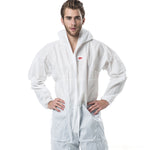3M 4515 One-piece White Anti-static Anti-chemical Dustproof Sandblasting Suit with Cap, Size: L, 3M L