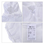 3M 4515 One-piece White Anti-static Anti-chemical Dustproof Sandblasting Suit with Cap, Size: L, 3M L
