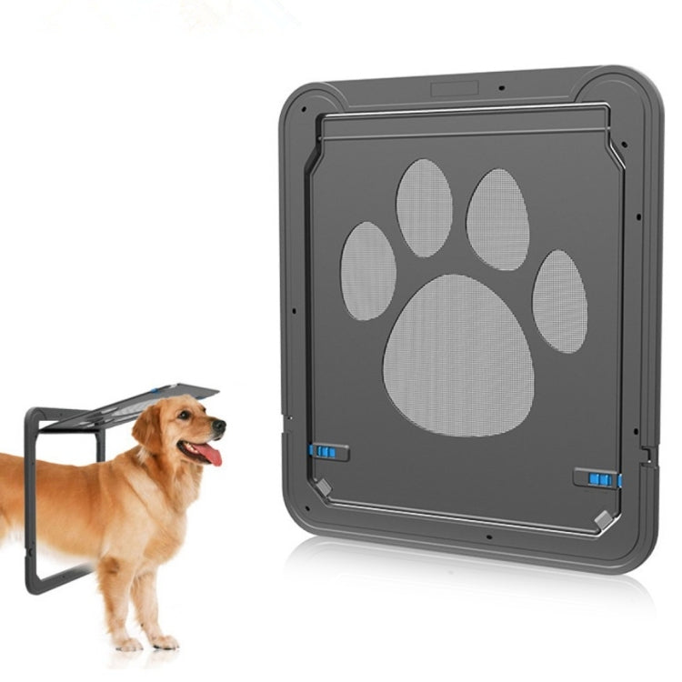 Pet Footprint Pattern Dog Auto Lock / Lockable Gate Cat Safe Flap Window Pet Screen Door, Size: 42x37cm, 42x37cm