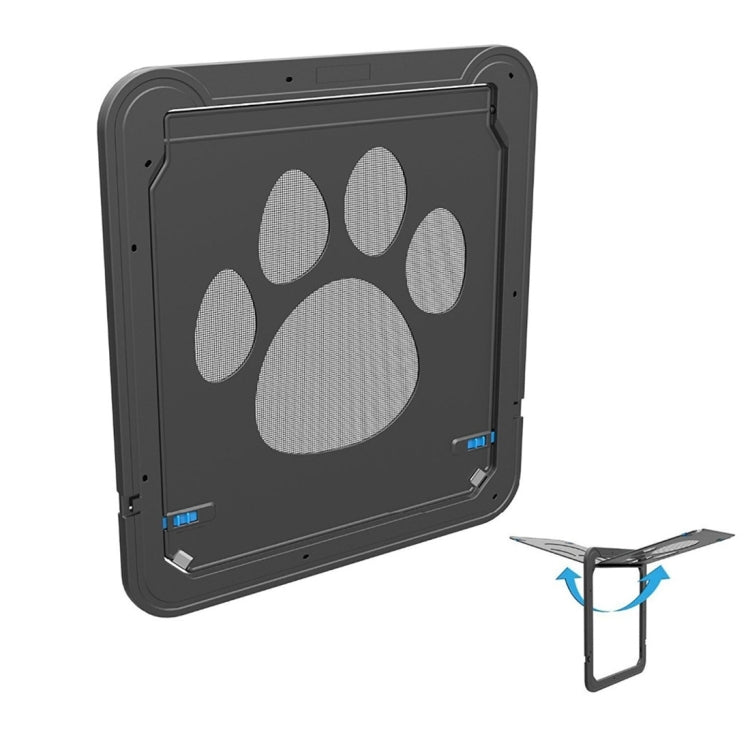 Pet Footprint Pattern Dog Auto Lock / Lockable Gate Cat Safe Flap Window Pet Screen Door, Size: 42x37cm, 42x37cm