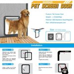 Pet Footprint Pattern Dog Auto Lock / Lockable Gate Cat Safe Flap Window Pet Screen Door, Size: 42x37cm, 42x37cm