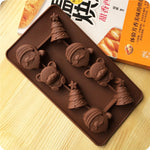 2 PCS Christmas Tree Santa Claus Chocolate Dessert Pastry Kitchen Baking Silicone Ice Lattice Mold, Santa Claus