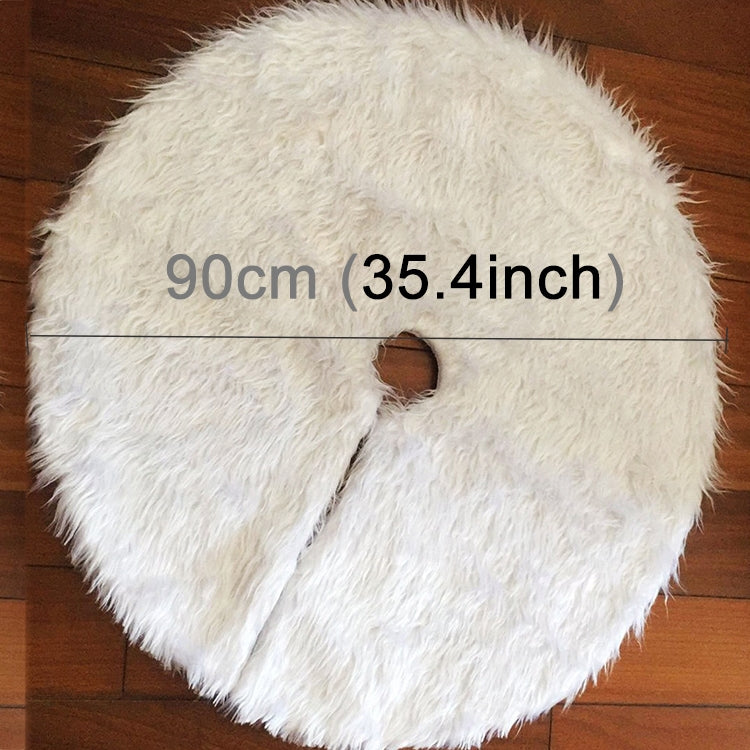 Christmas Tree Plush Skirt White Round Ornament Decoration, Diameter: 90cm, 90cm