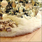 Christmas Tree Plush Skirt White Round Ornament Decoration, Diameter: 90cm, 90cm