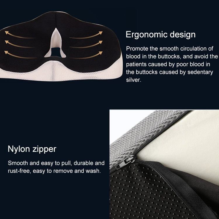 Office Chair Cushion Buttock Coccygeal Orthodontic Cushion, Size: 45x38x13cm, 45x38x13cm Black Grey
