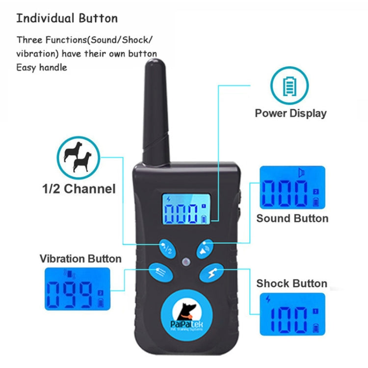 Automatic Anti Barking Collar Pet Training Control System + Electric Shock PU Leather Collar for Dogs, PD520