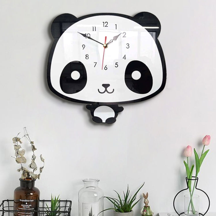 Creative Home Office Bedroom Decoration Panda Swing Acrylic Wall Clock, Panda Swing Acrylic Wall Clock