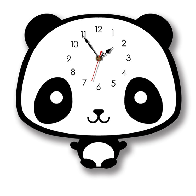 Creative Home Office Bedroom Decoration Panda Swing Acrylic Wall Clock, Panda Swing Acrylic Wall Clock