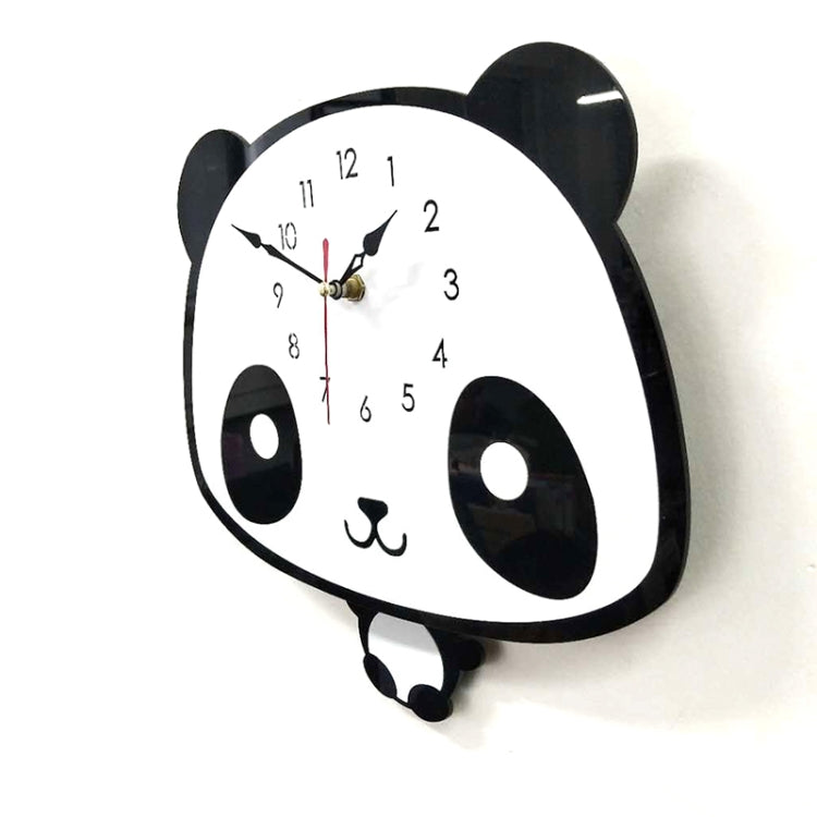 Creative Home Office Bedroom Decoration Panda Swing Acrylic Wall Clock, Panda Swing Acrylic Wall Clock