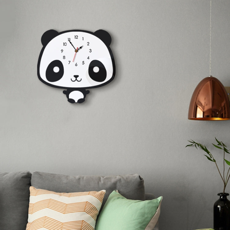 Creative Home Office Bedroom Decoration Panda Swing Acrylic Wall Clock, Panda Swing Acrylic Wall Clock